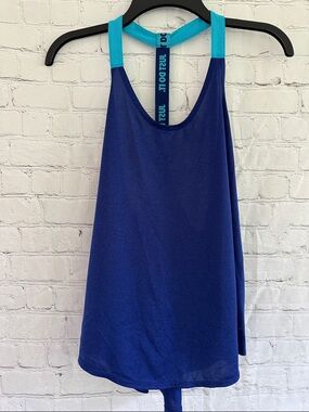 Nike Dri-Fit Loose Fit Racerback Tank Top - Navy with Teal Accents Size M